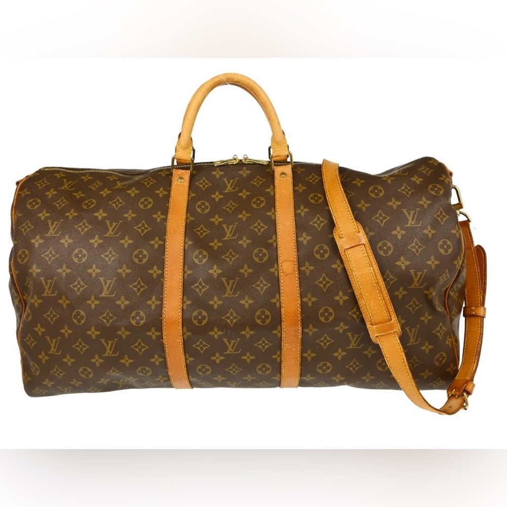 Louis Vuitton Monogram Keepall Bandouliere 60 with Vachetta Leather - Picture 1 of 9